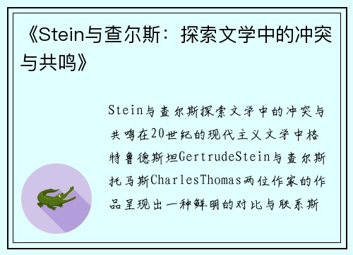 《Stein与查尔斯：探索文学中的冲突与共鸣》